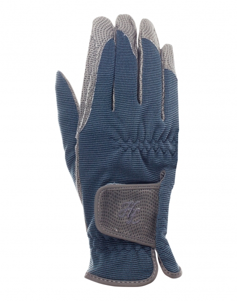 HORZE Shona touch-screen riding gloves  Grau/Navy